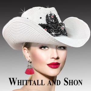 ??Whittall & Shon White Western Hat W/Clear Stones & Beading Adjustable OS NWT SC1226 LONE RANGER - Whittall & Shon main image 2